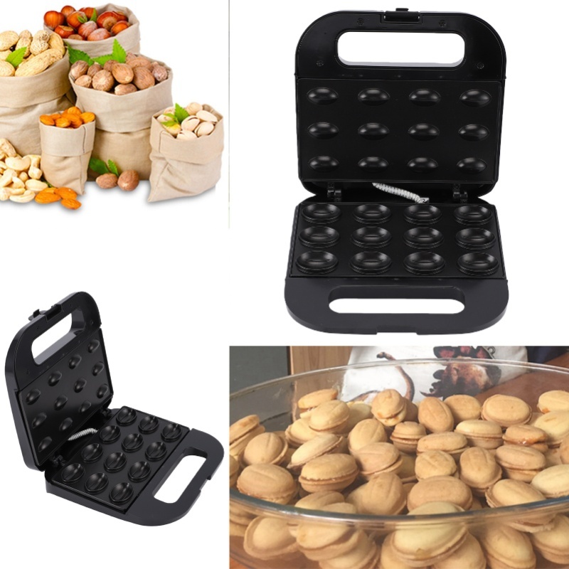 전기 12구 호두 쿠키 몰드 메이커 양면 논스틱 가열  - Mini Waffle Maker Machine 리뷰 및 가격