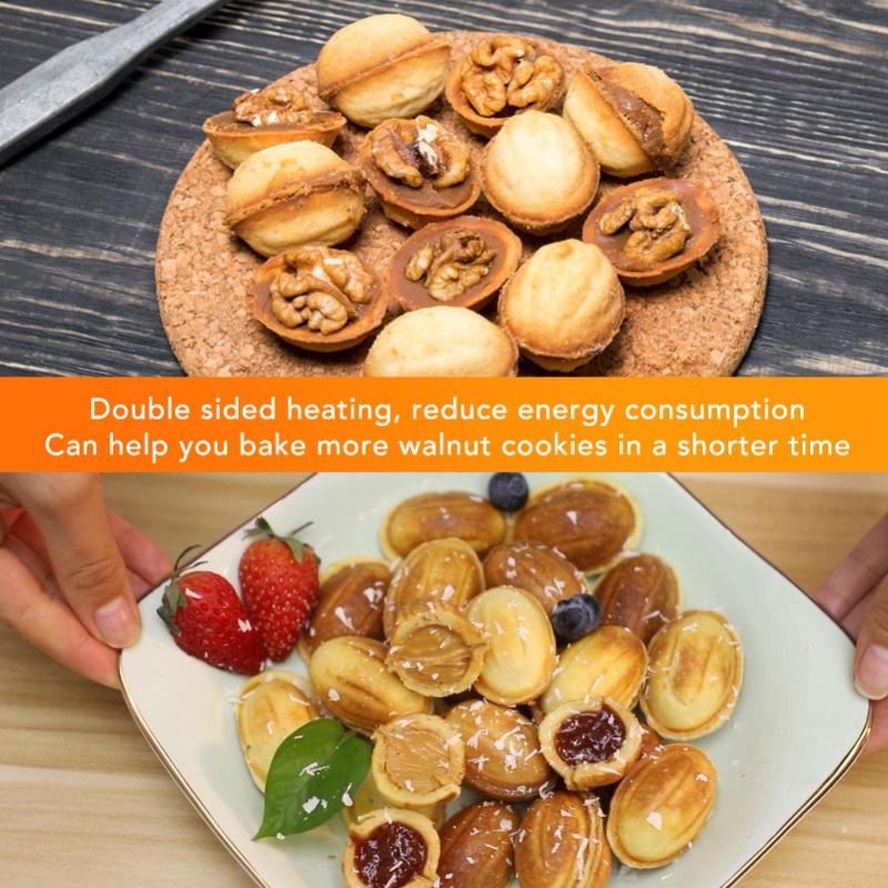 전기 12구 호두 쿠키 몰드 메이커 양면 논스틱 가열  - Mini Waffle Maker Machine 리뷰 및 가격