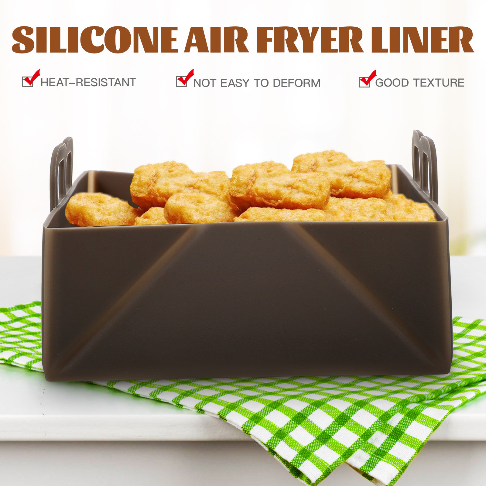 에어프라이어용 실리콘 라이너, 재사용 가능, 눌어붙지  - Air Fryer Silicone Pot Liner 리뷰 및 가격